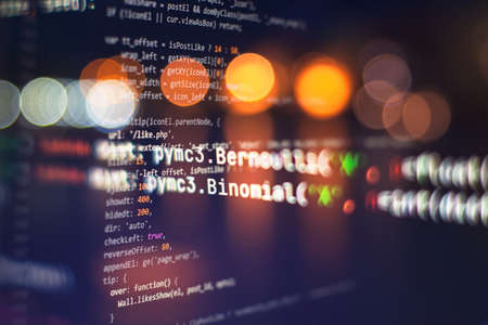 Website HTML Code on the Laptop Display Closeup Photo. Information technology website coding...