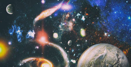 Galaxy with stars, nebulae and a gas congestion.の写真素材