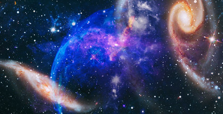 Science fiction fantasy in high resolution ideal for wallpaper. Dreamscape galaxy.
