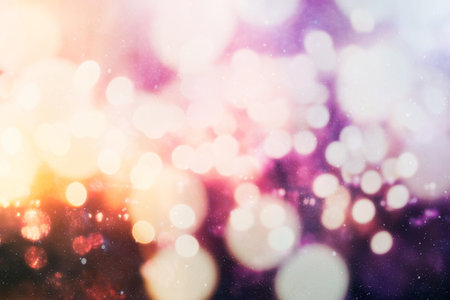 Christmas wallpaper decorations concept.xmas holiday festival backdrop: sparkle circle lit celebrations display.の写真素材