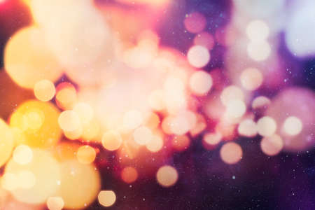 Abstract twinkled lights background with bokeh defocused white lights. Valentines Day, Party,...