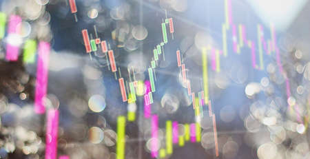 Business financial or stock market background. Business graph on stock market financial exchangeの写真素材