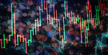 Business financial or stock market background. Business graph on stock market financial exchangeの写真素材