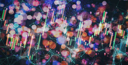 Business financial or stock market background. Business graph on stock market financial exchangeの写真素材