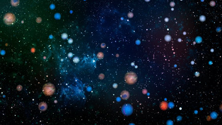 Abstract colorful universe, Nebula night starry sky, Multicolor outer space, Galactic texture backgroundの写真素材