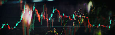 Money management and Financial chart. Double exposure investment. The business plan at the meeting and analyzeの写真素材