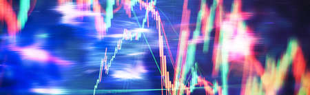 Stock market trading charts in the forex market, trends in the economy and trade