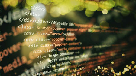 Big data and Internet of things trend. Python code computer screen. Mobile application design Concept.の写真素材