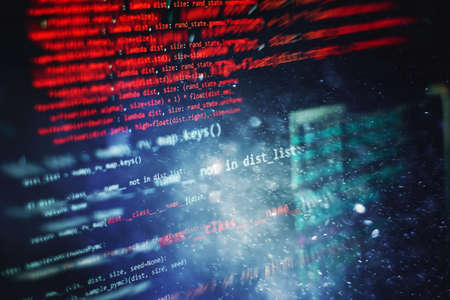 Innovative startup project. Website programming code. IT business.の写真素材