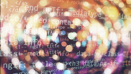 Big data and Internet of things trend. Python code computer screen. Mobile application design...