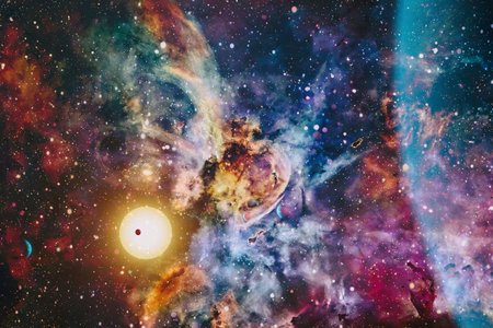 Stardust and nebula space. Galaxy creative background.