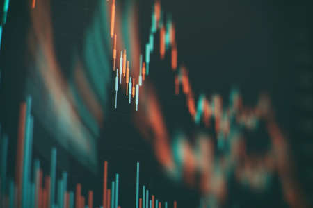 Business success and growth concept. Stock market business graph chart on digital screen. Forex...