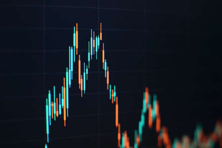 Business success and growth concept. Stock market business graph chart on digital screen. Forex...