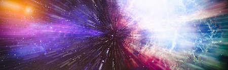 Panorama view warp space, Abstract of warp or hyperspace motion star trail