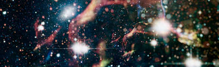 Science fiction fantasy in high resolution ideal for wallpaper.Stars of a planet and galaxy in a...