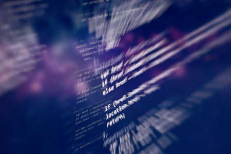 Digital tablet computer showing Stock Market index. Abstract IT technology background. Software...
