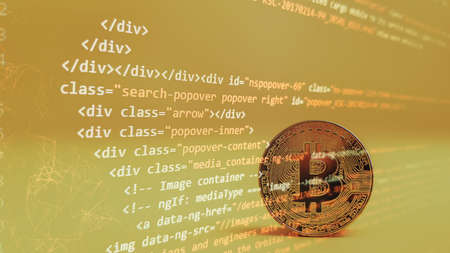 Computer script. Software background. Source code photo. Website programming code. Programmer...