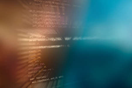 Digital tablet computer showing Stock Market index. Abstract IT technology background. Software...