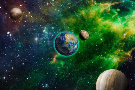 The Earth from space on a black background.の写真素材