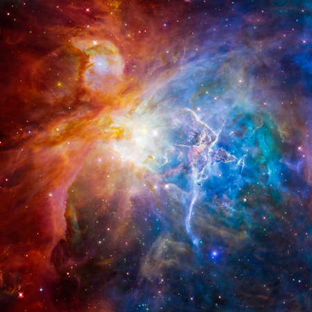 galaxy background with nebula, stardust and bright shining stars.