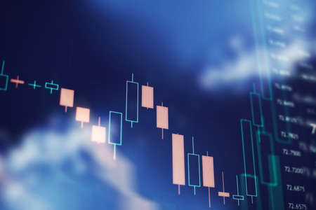 Business graph background on a monitor which including of Market Analyze. Bar graphs, Diagrams,...