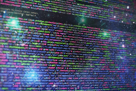 Website development. Server logs analysis. Closeup developing programming and coding technologies....