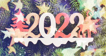 Merry Christmas and happy new year concept. Merry Christmas and Happy New Year 2022の写真素材