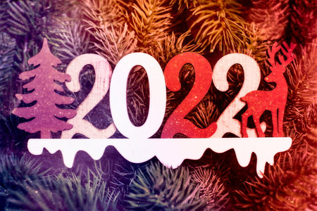 Merry Christmas and happy new year concept. Merry Christmas and Happy New Year 2022の写真素材