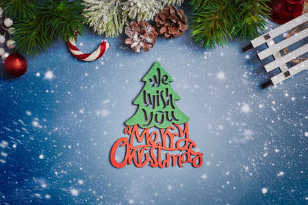 2022 new year background. Seasonal packaging and New Year's attributesの写真素材