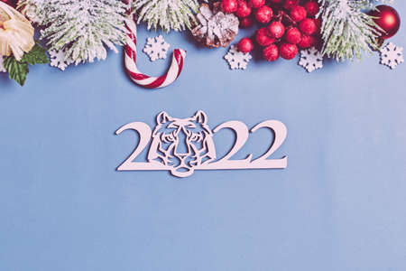 Christmas background, celebration, New Year's eve party concept. New Year's background with New Year decorations.の写真素材