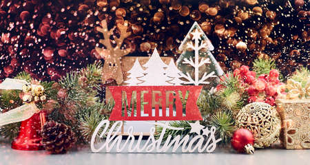 Wnter, new year Holidays concept as top view, copyspace. greeting card template, Christmas...