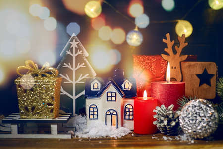 Merry christmas card. Winter holiday theme. Happy New Year.の写真素材