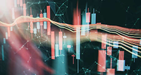 The business plan at the meeting and analyze financial numbers to view the performance of the company.の写真素材