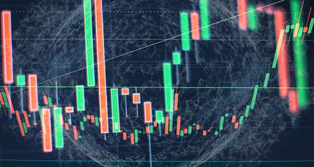 Business financial or stock market background. Business graph on stock market financial exchangeの写真素材