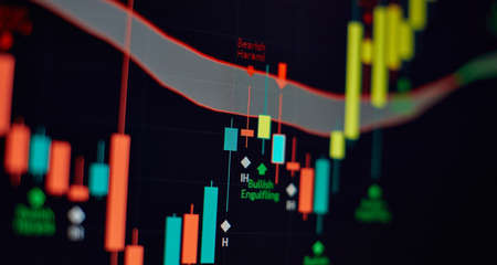 Business success and growth concept. Stock market business graph chart on digital screen. Forex...