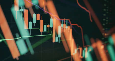 The Forex graph chart on the digital screen. Sustainable portfolio management, long term wealth...