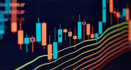 Stock market or forex trading graph in futuristic concept with copyspaceの写真素材