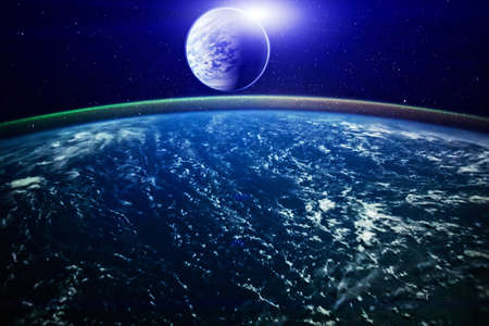 earth orbit. universe. abstract science backgrounds.