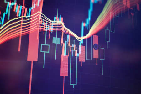 Abstract graphic consisting of blurred points , graph and chart . information concept.