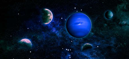 planets, stars and galaxies in outer space showing the beauty of space exploration.