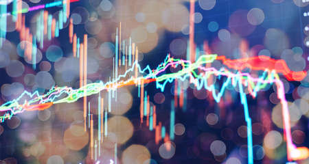 analysis for professional technical analysis on the monitor of a computer.の写真素材