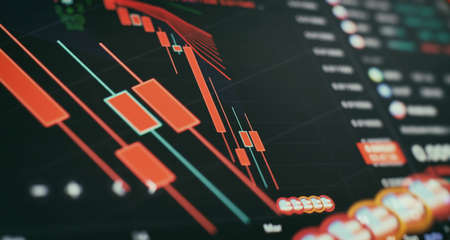 Business financial or stock market background. Business graph on stock market financial exchangeの写真素材