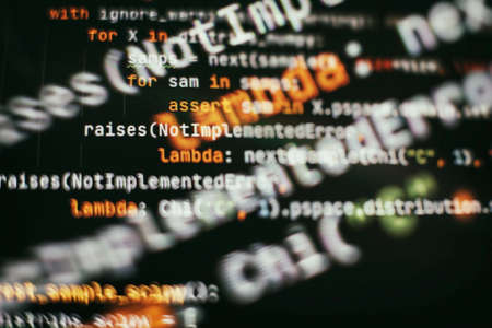 IT business. Python code screen. Mobile Application Design Concept.