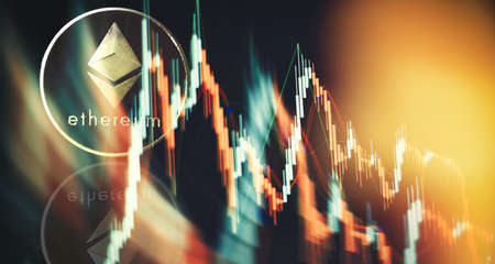 Bitcoin BTC Cryptocurrency Coins. Bitcoin is a convenient payment in the global economy market. Virtual digital currency and financial investment trade concept.の写真素材