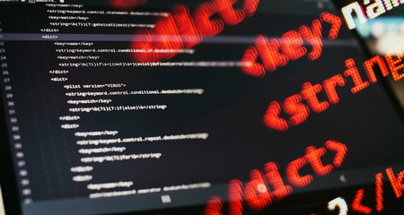 IT business. Python code screen. Mobile Application Design Concept.の写真素材