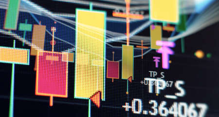 Analyzing financial statistics and analyzing a market data. Data analysis from charts and graphs