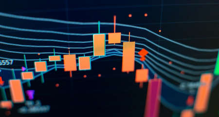 Trading graph in graphic concept with copyspace suitable for financial investment or Economic trends...