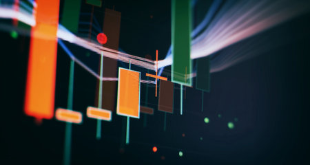 Stock market or forex trading graph and stock exchange, summary chart, economy trends background. Abstract finance background for businessの写真素材