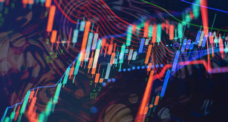 concept investment. Moving average graph .Stock market graph on technology abstract background