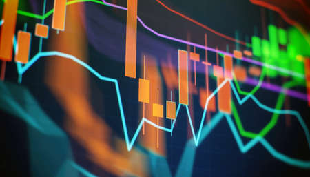 stock market graph analysis. Digital analytics and statistics. stats and economics.